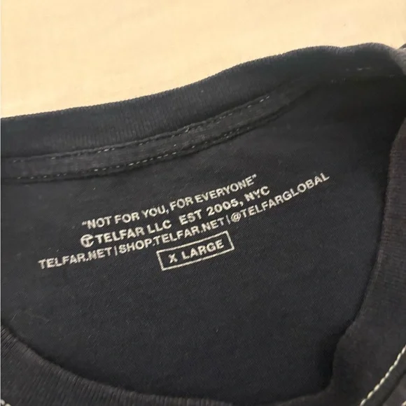 Telfar Navy Crew Neck T-Shirt - Picture 2 of 3